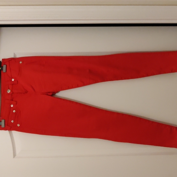 True Religion Denim - True Religion, red leggings.Size 28. Runestone on the back packets.